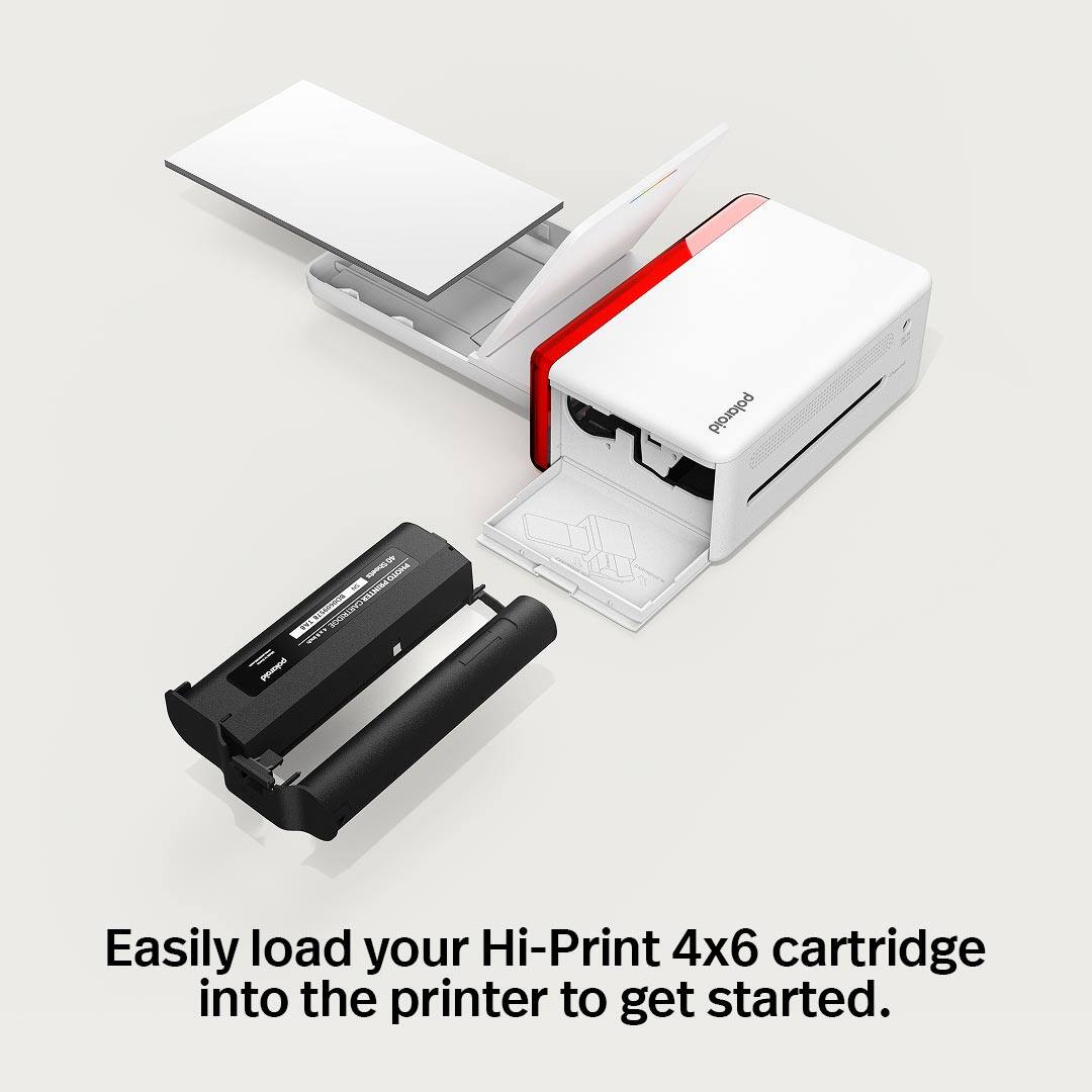Easily load your Hi-Print 4x6 cartridge into the printer to get started.