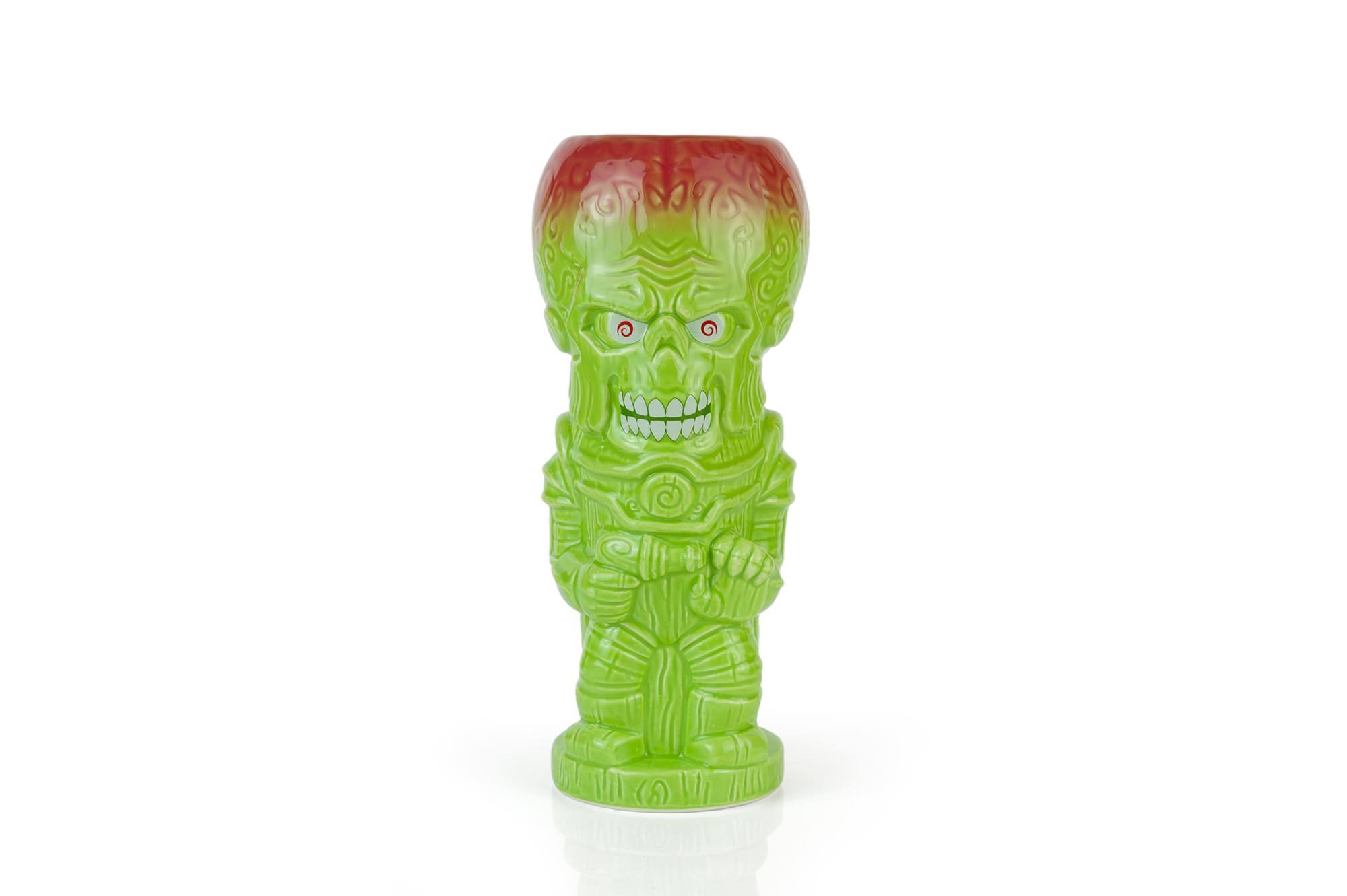 Front. ThinkGeek - Geeki Tikis Mars Attacks! Martian Trooper Ceramic Mug | Holds 18 Ounces - Green.