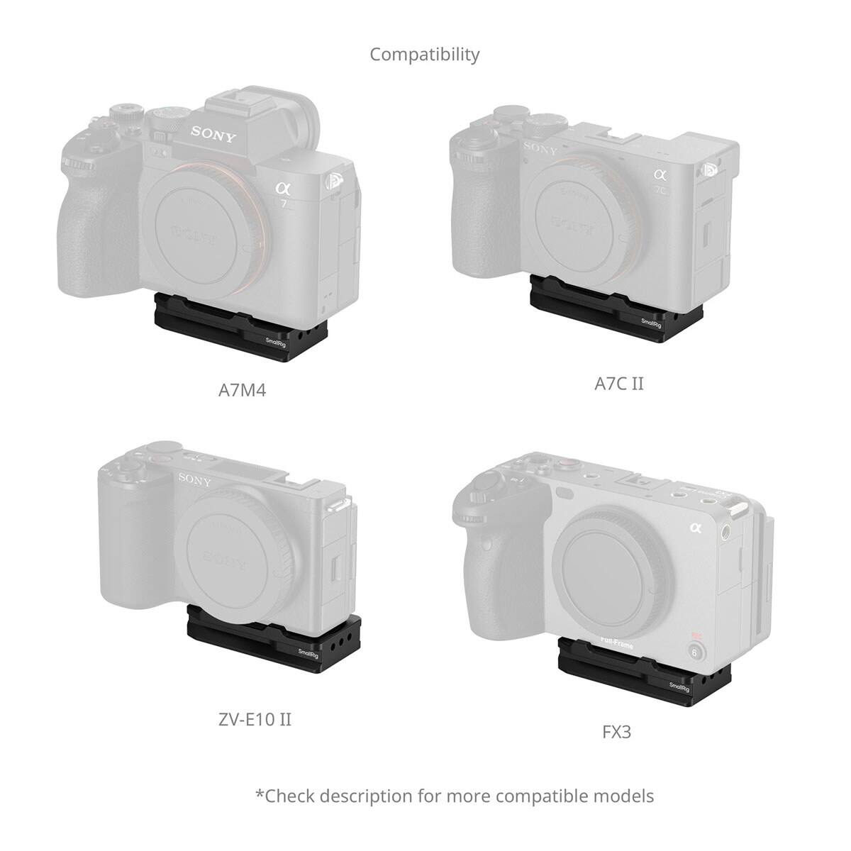 Compatibility

SONY A7M4  
SONY A7C II  
SONY ZV-E10 II  
SONY FX3  

*Check description for more compatible models