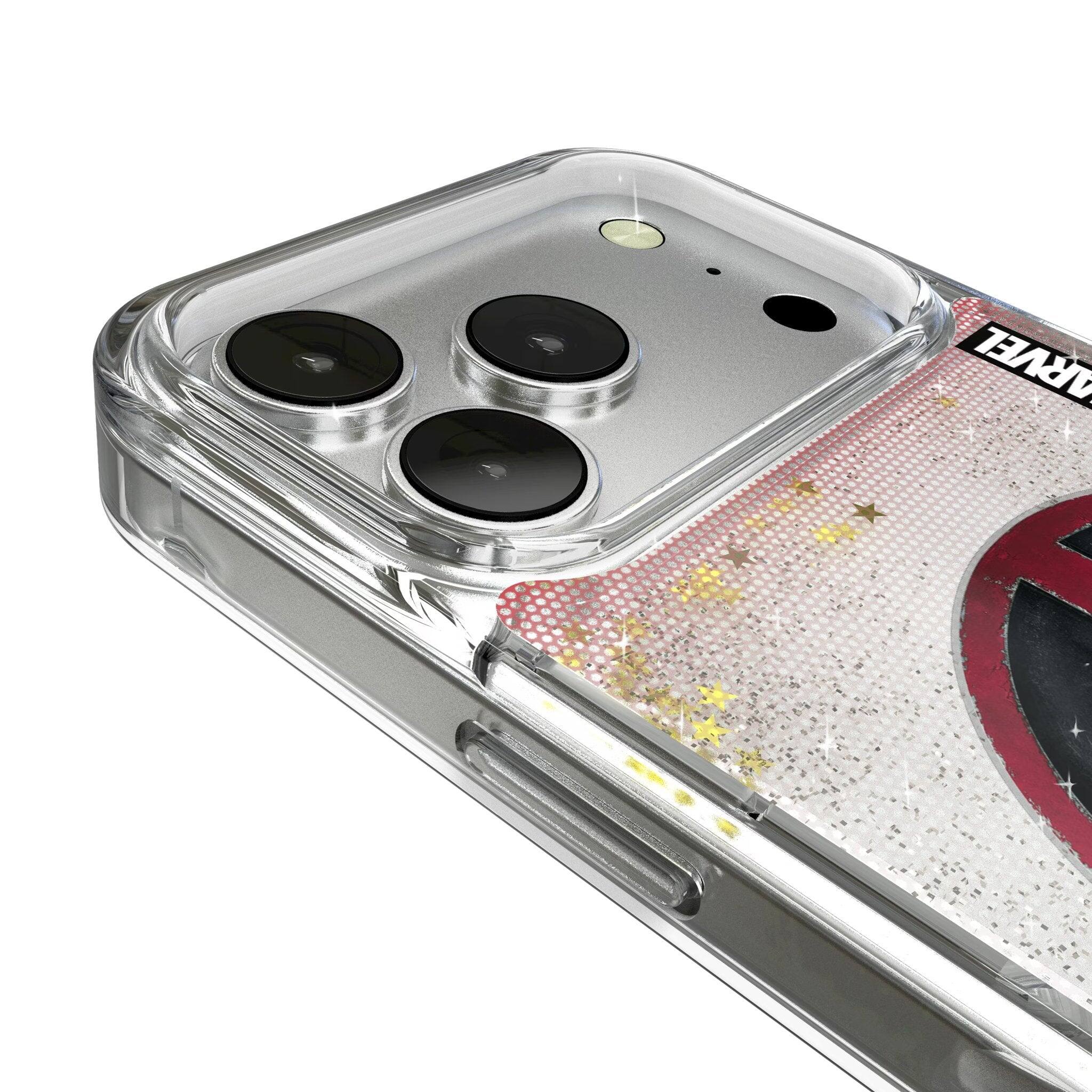 Left. Keyscaper - Marvel Grid Glitter Phone Case - Apple iPhone 17 - Deadpool.