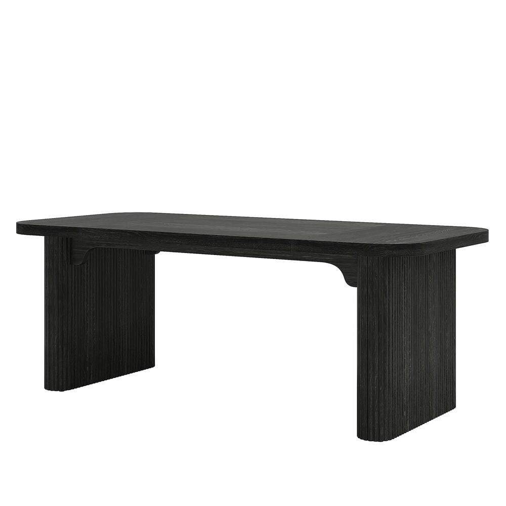 Alt View 2. Kadyn - Kadyn Study Writing Desk, Computer Desk,62.2" Wood Executive Desk Simple Rectangular Computer Desk Writing Table,Black - Black.