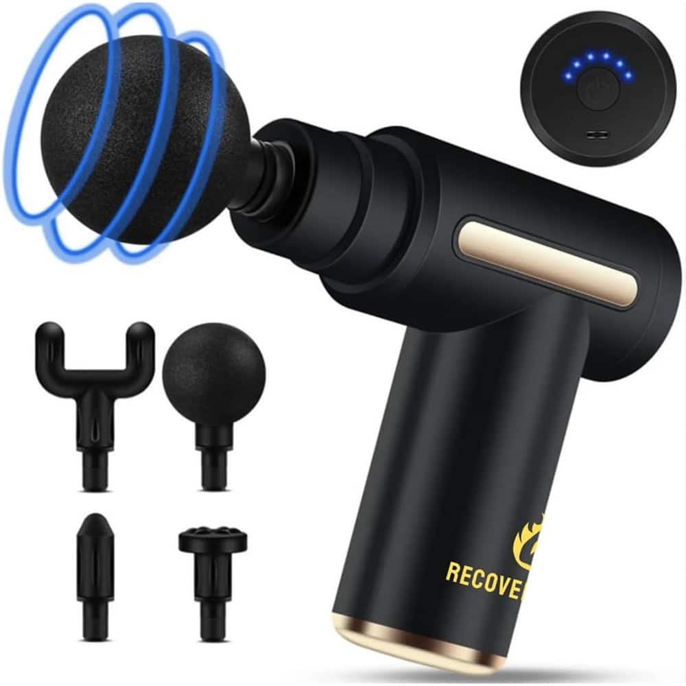 Schertz - Mini Deep Tissue Massage Gun – 4 Heads, 6 Speeds, Quiet & Portable
