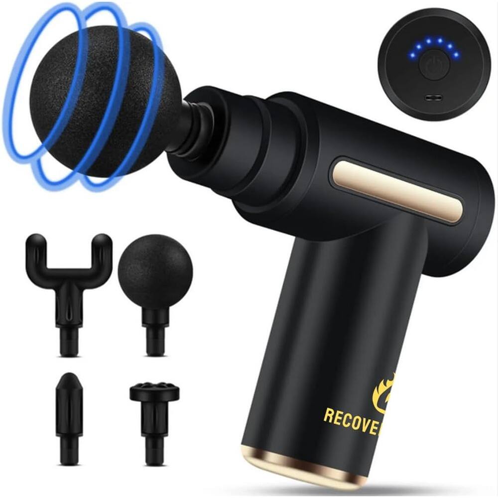Schertz - Mini Deep Tissue Massage Gun – 4 Heads, 6 Speeds, Quiet & Portable