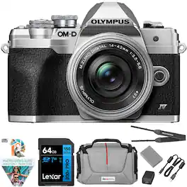 Bundle - OM System - OM-D E-M10 Mark IV Camera w/ ED 14-42mm Lens + 64GB Memory