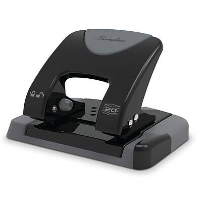 Alt View 8. Swingline - SmartTouch Low Force Handheld 2-Hole Punch, 20 Sheet Capacity, Black/Gray - Black/Gray.