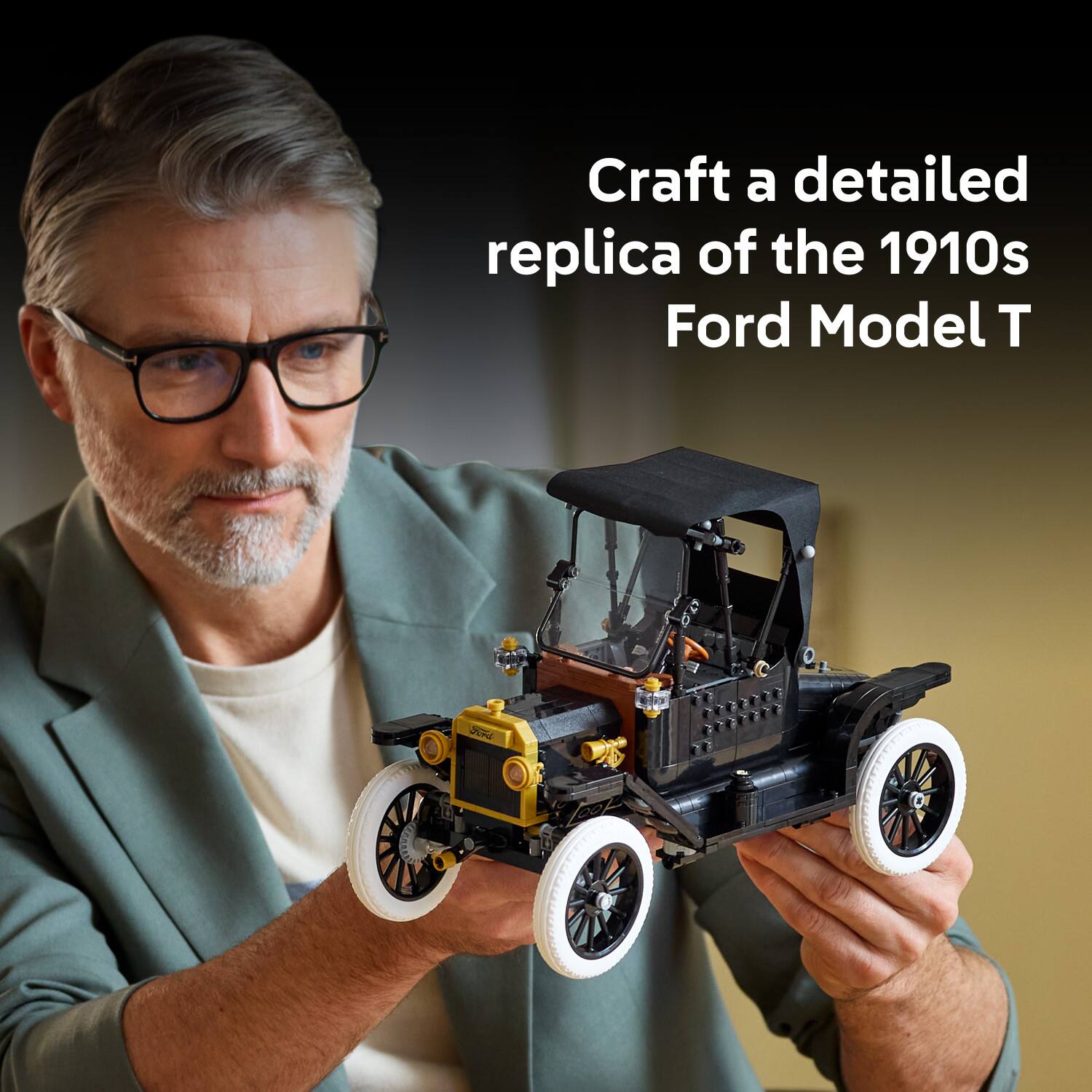 Craft a detailed replica of the 1910s Ford Model T