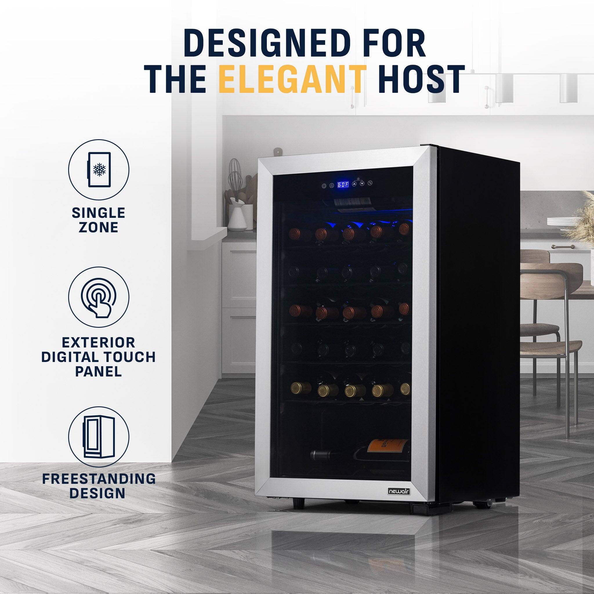 DESIGNED FOR THE ELEGANT HOST

- SINGLE ZONE
- EXTERIOR DIGITAL TOUCH PANEL
- FREESTANDING DESIGN