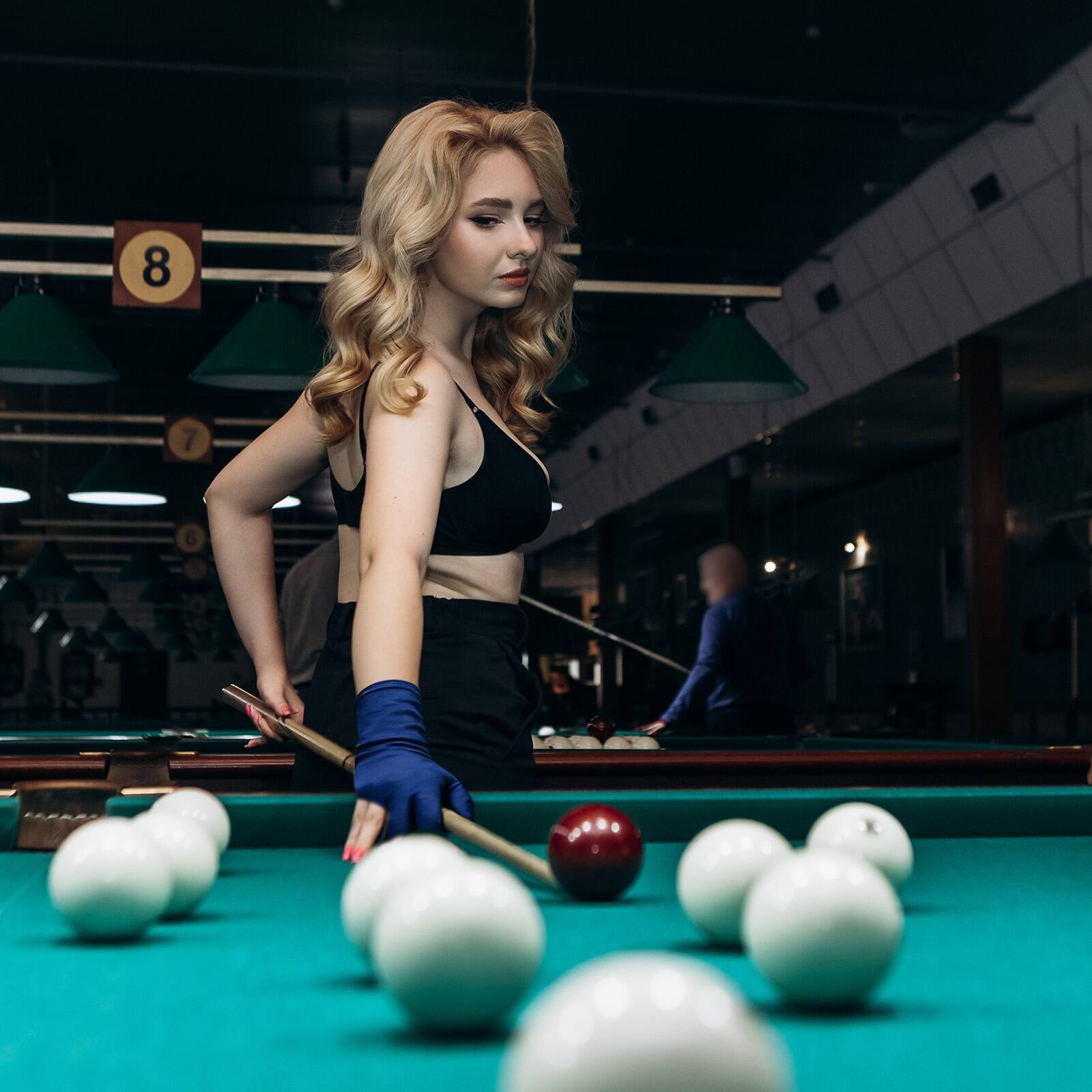 Alt View 6. Unique Bargains - Three Fingers Pool Gloves, Billiards Left Hand Cue Sport Gloves 10pcs - Fits Women Men Billiard Shooter Carom Snooker - Fuchsia.