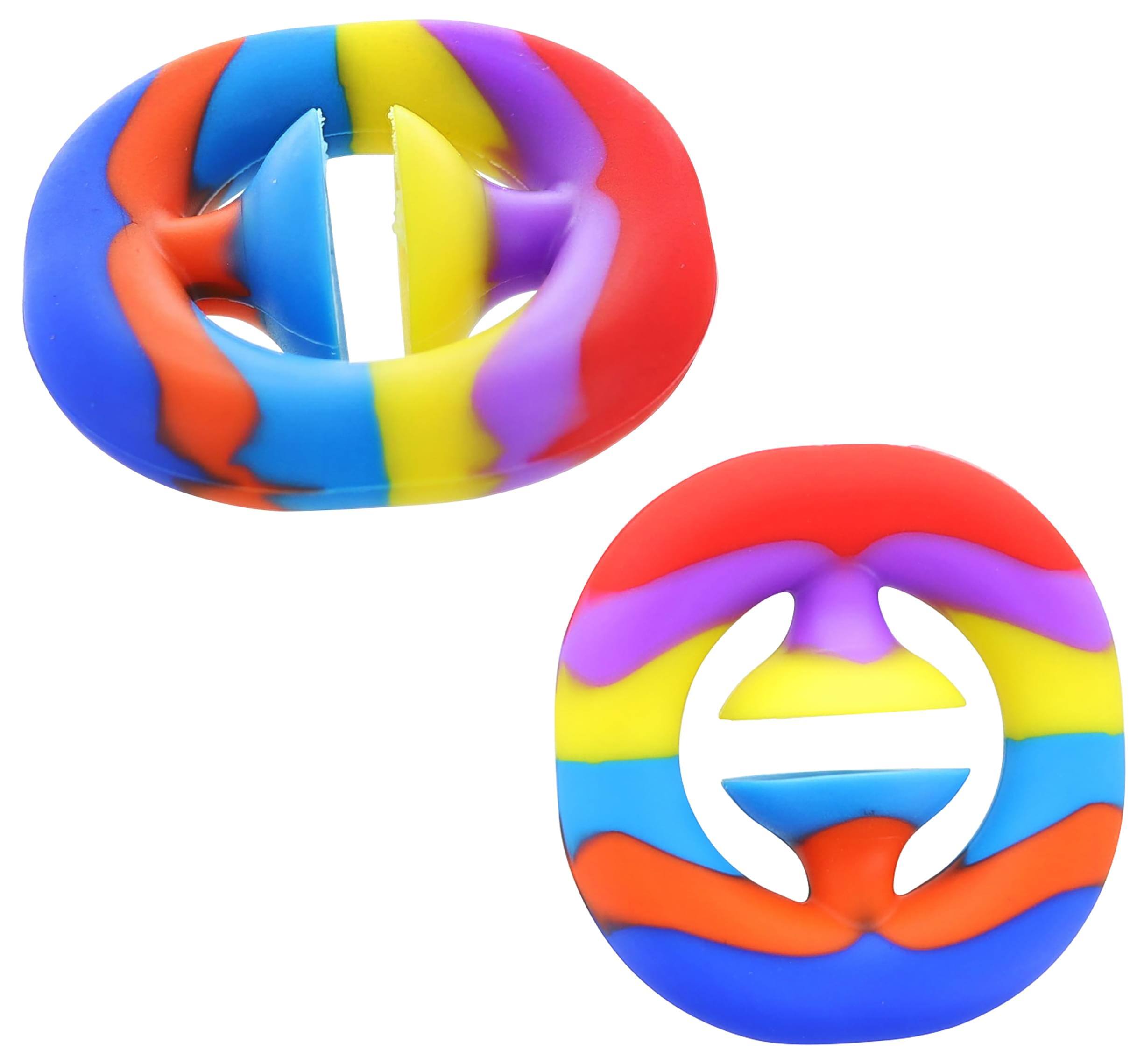 Alt View 1. Toynk - Pressure Fidget Toy Rainbow Silicone Snapper - Red.