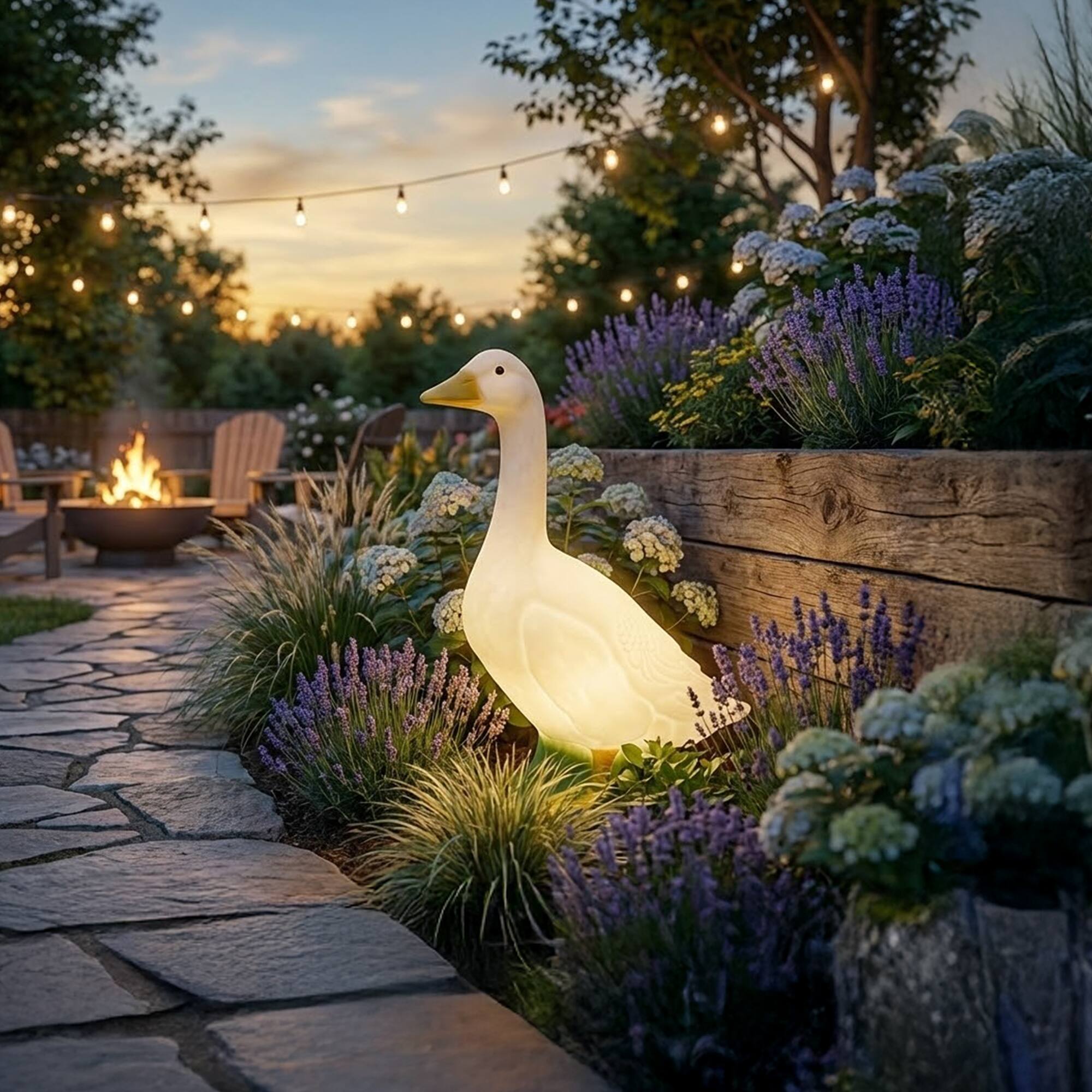 Alt View 5. Union Products - Union Products Light Up Wild Goose Outdoor Lawn and Garden Statue, 23" Tall.
