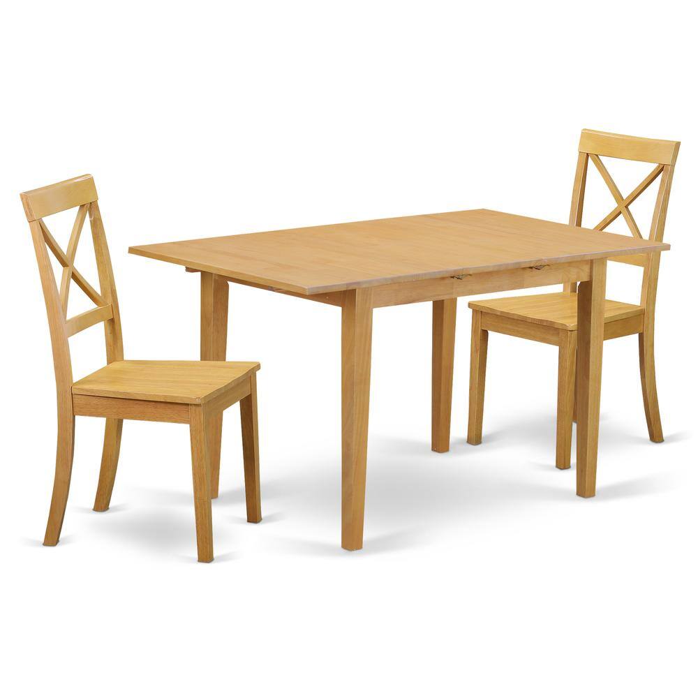 Back. East West Furniture - Dining Room Set Oak - Brown.