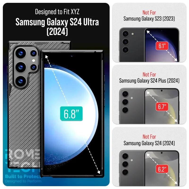 Designed to Fit XYZ Samsung Galaxy S24 Ultra (2024)  
Not For Samsung Galaxy S23 (2023) 6.1"  
Not For Samsung Galaxy S24 Plus (2024) 6.8" 6.7"  
Not For Samsung Galaxy S24 (2024) 6.2"  

Built to Protect  
Designed to Perform