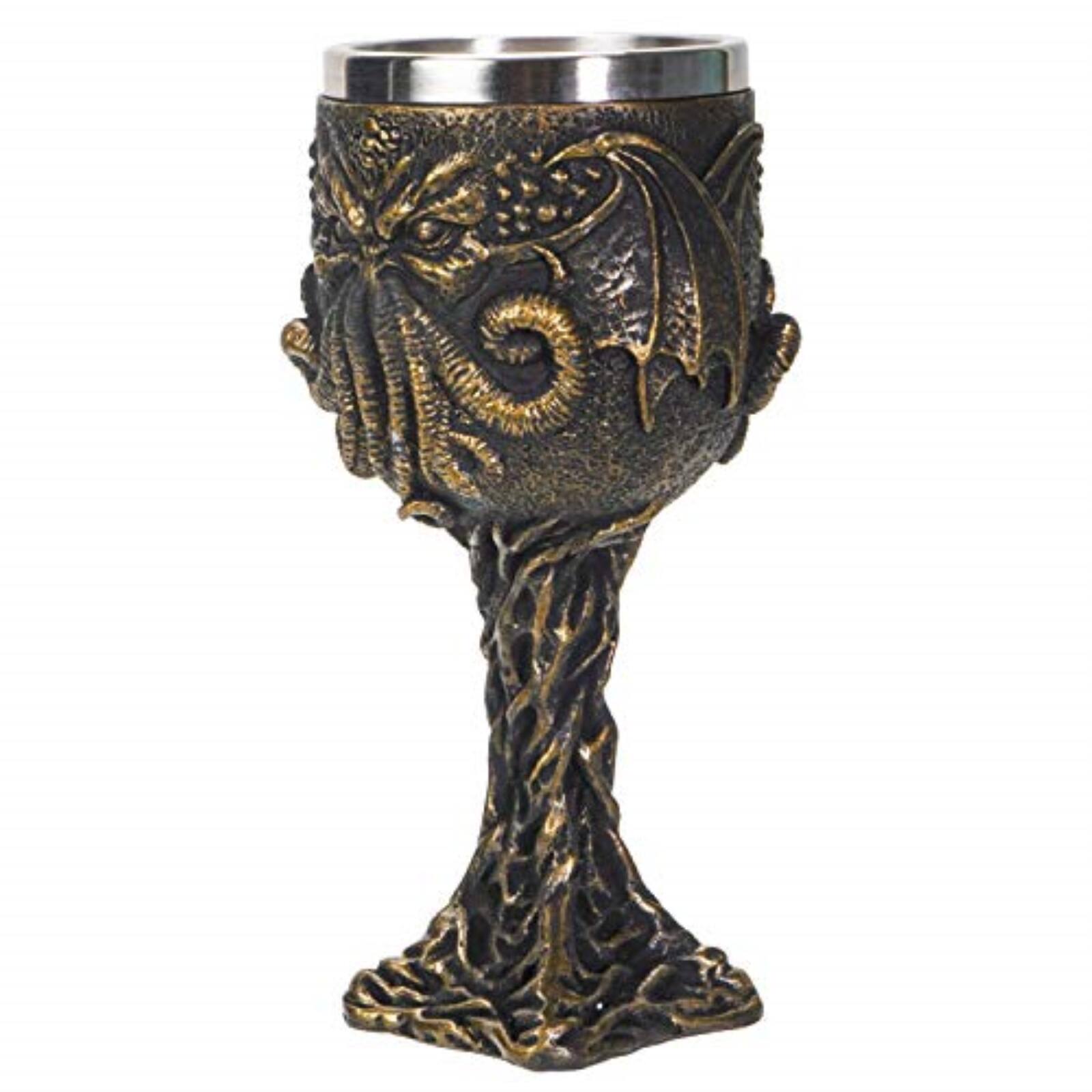 Alt View 1. Pacific Trading - The Call of Cthulhu Sea Monster Goblet Wine Chalice Cup Resin Body Stainless Steel Cup 7 ounce - Multicolor.