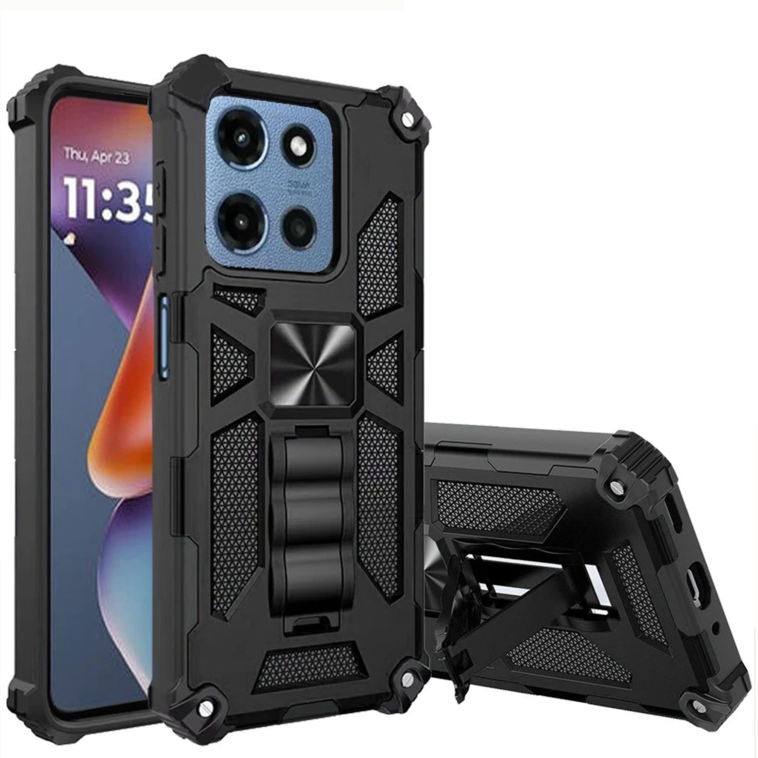 Kitcheniva - Heavy Duty Shockproof Case With Kickstand And Tempered Glass For Moto G - Black price history on PriceWatchPro
