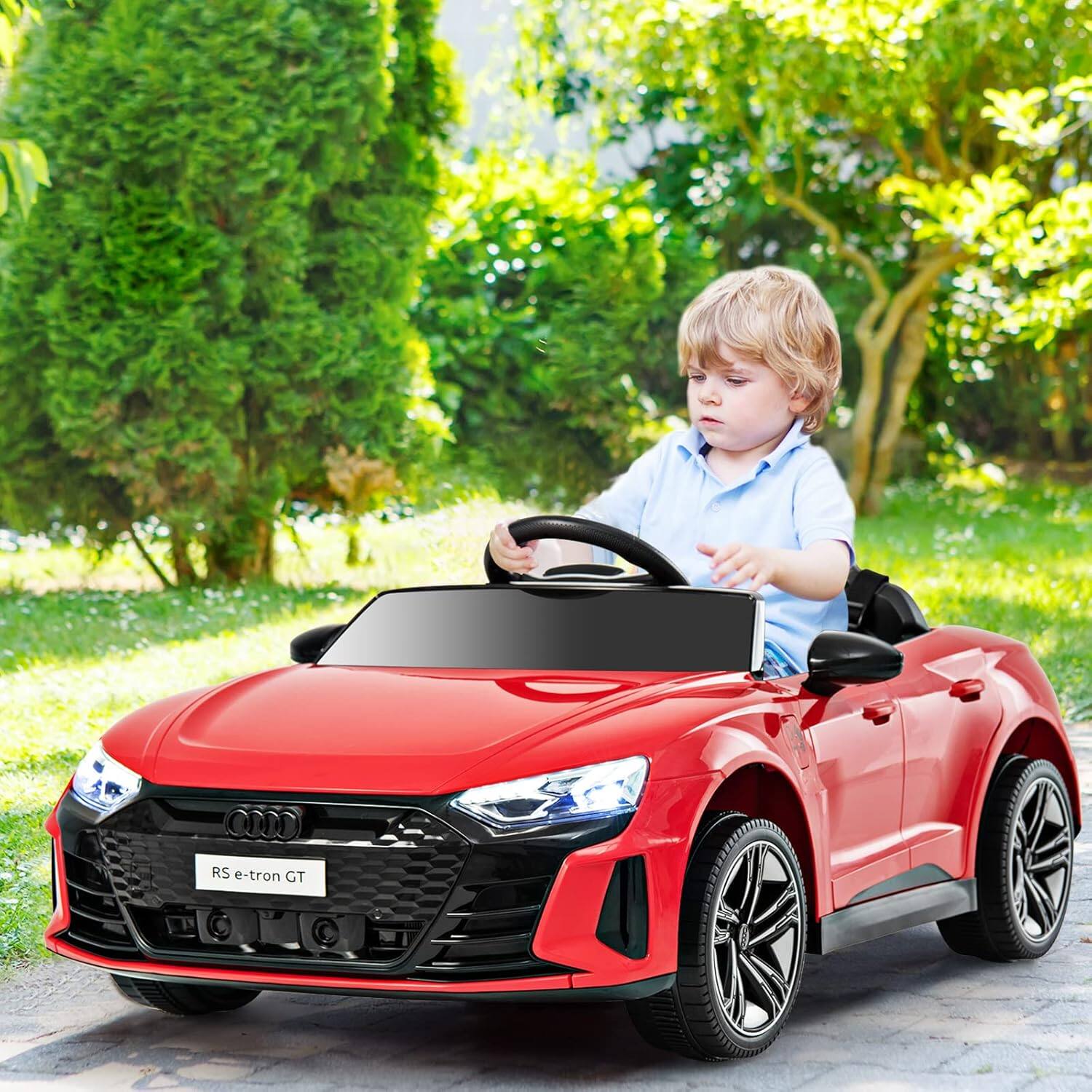 Alt View 1. Costway - Costway Kids Ride On Car 12V Battery Powered Licensed Audi RS E-tron GT Car Toy w/ Remote Control - Red.
