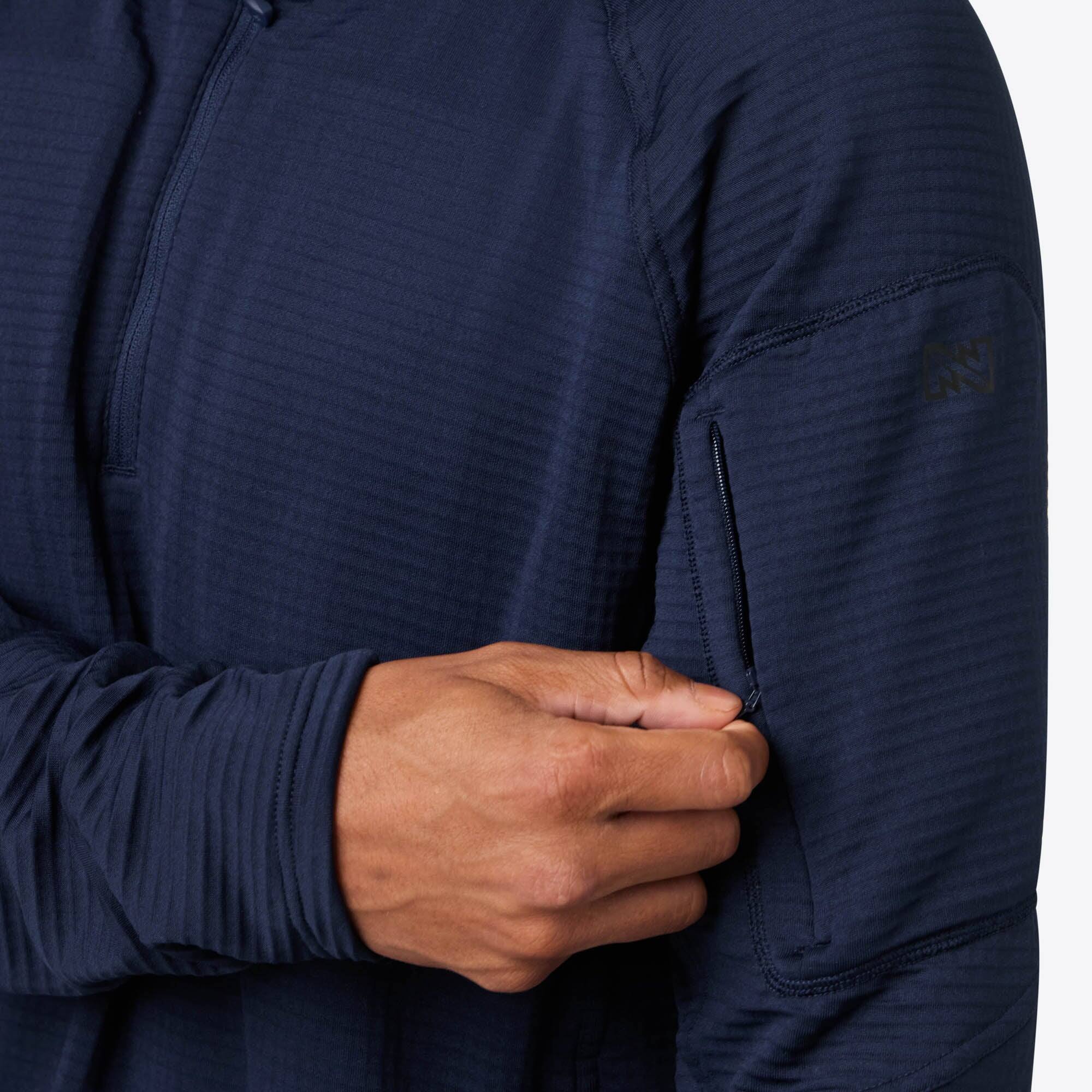 Alt View 6. Mobile Warming - Men's Element Mid-Layer Heated 1/4 Zip LS Shirt - Blue.