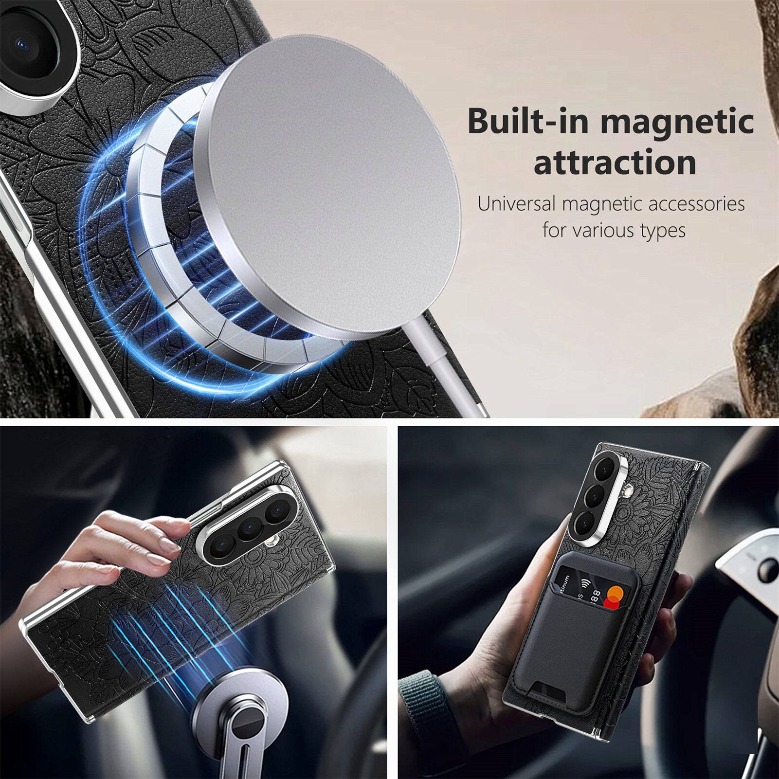 Built-in magnetic attraction  
Universal magnetic accessories for various types