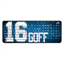 Keyscaper - Jared Goff Detroit Lions Wireless Keyboard - Black