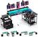 Front. GTPlayer - 70" Wide LED Gaming Desk L-Shaped with Power Outlet Computer Desk - Black.