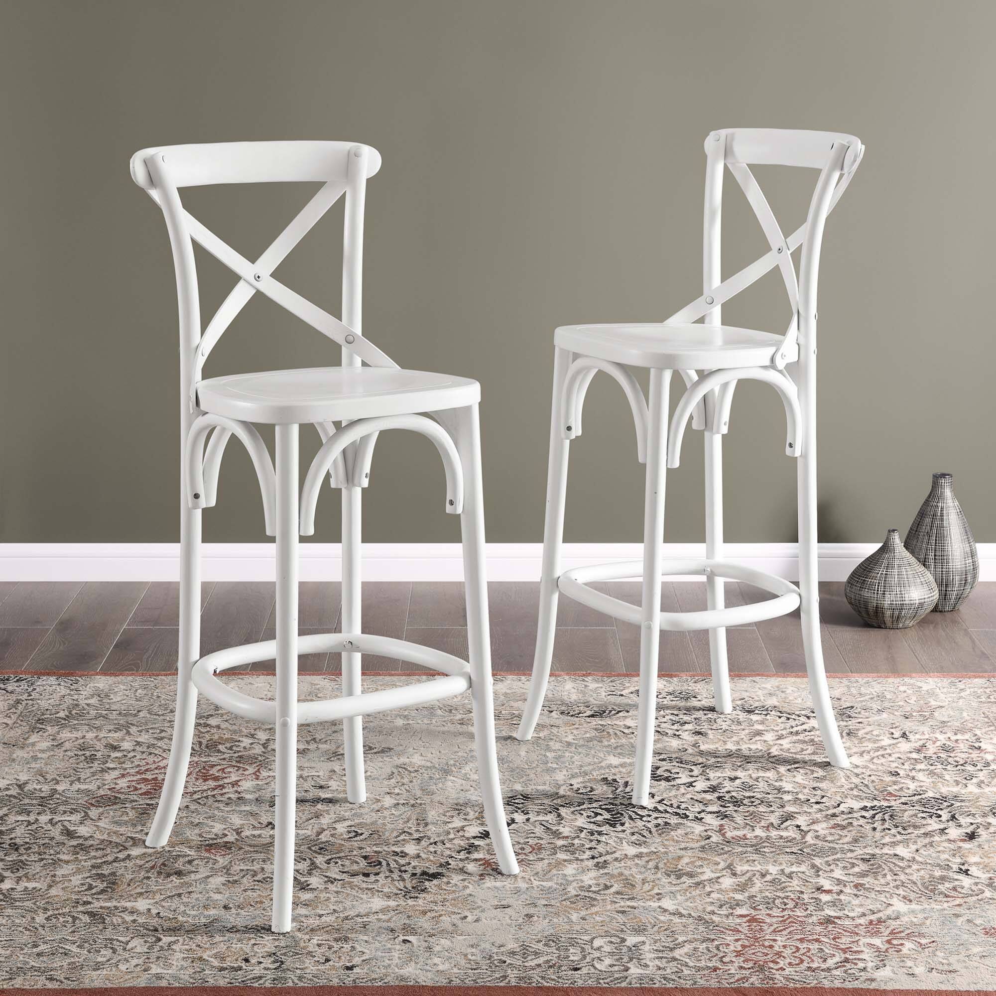 Alt View 5. Modway - Gear Bar Stool - White.