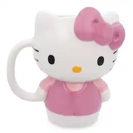 Silver Buffalo - Sanrio Hello Kitty 3D Sculpted Ceramic Mug | Holds 20 Ounces - Pink