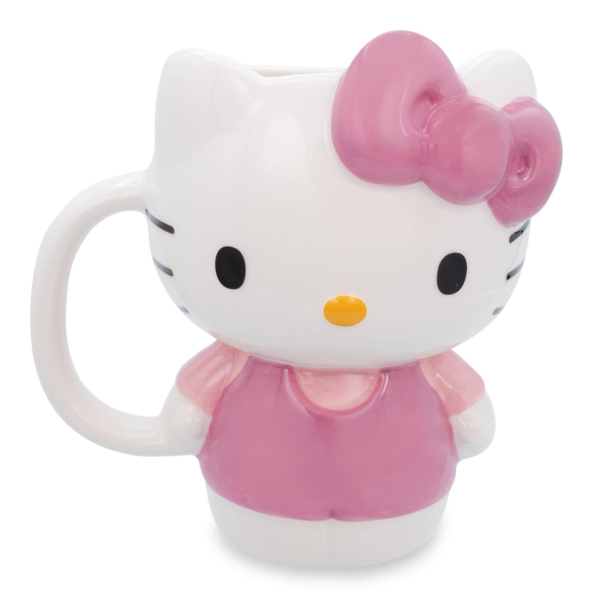 Front. Silver Buffalo - Sanrio Hello Kitty 3D Sculpted Ceramic Mug | Holds 20 Ounces - Pink.