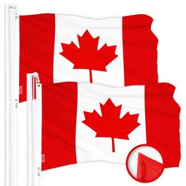 G128 - 2-Pack Canada Flag 3 x 5 ft Embroidered 210D Polyester with Brass Grommets - Assorted Colors