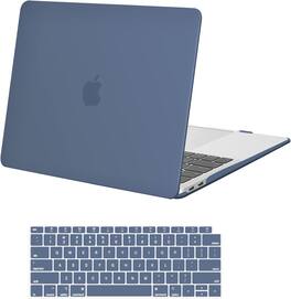 mosiso - Case for MacBook Air 13 inch Case 2020 2019 2018 Release M1 A2337 A2179 A1932 with Touch ID with Keyboard Cover - Steel Blue