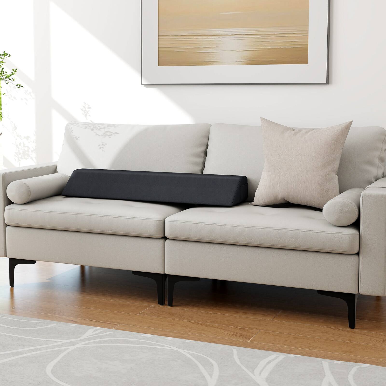 Alt View 4. Costway - Costway Twin Bed Wedge Pillow with Tablet Pillow Stand Side Pockets Support for Back - Grey.