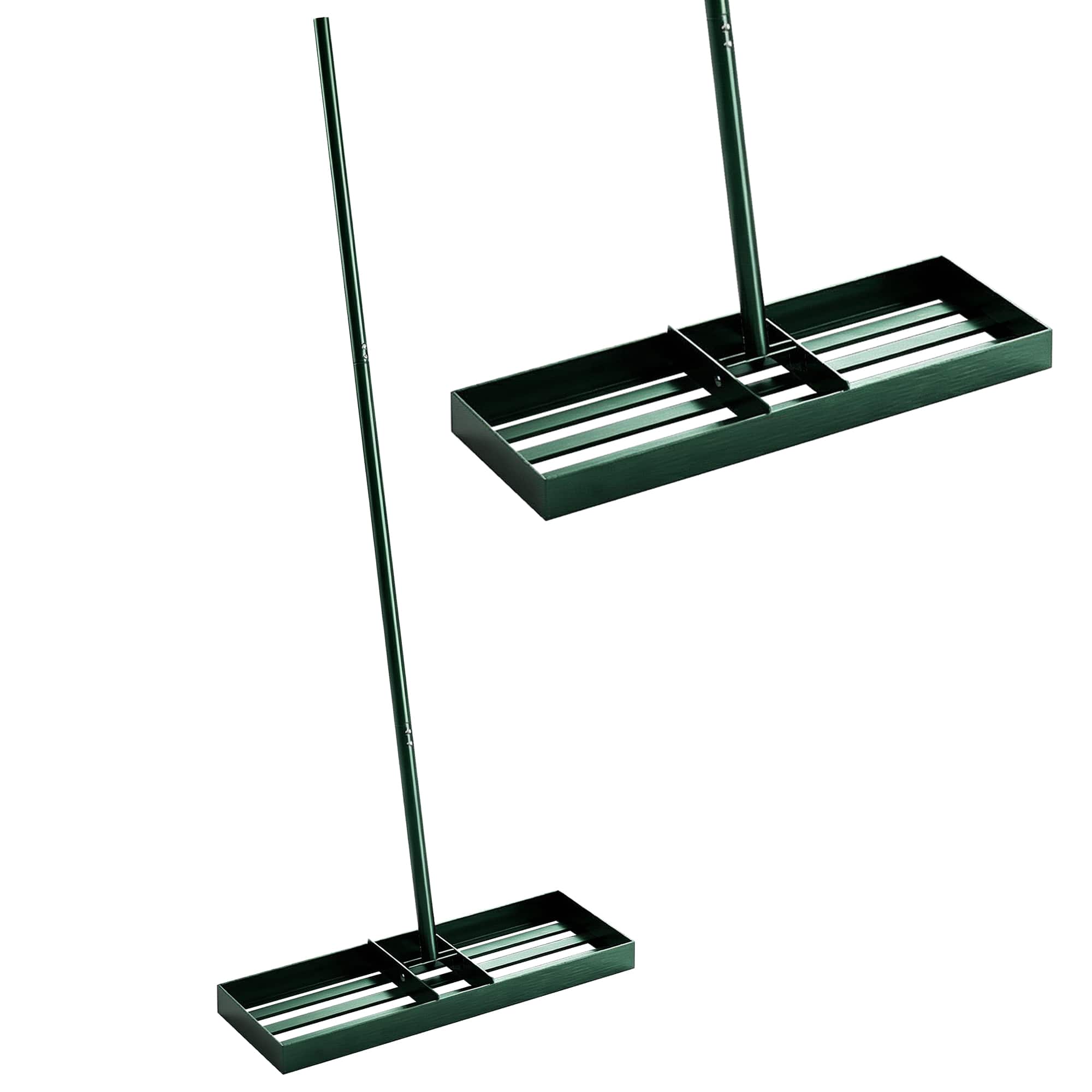 Outsunny - Leveling Rake, 30" x 10" Heavy Duty Yard Leveling Rake with 66.5" Handle for Backyard - Green