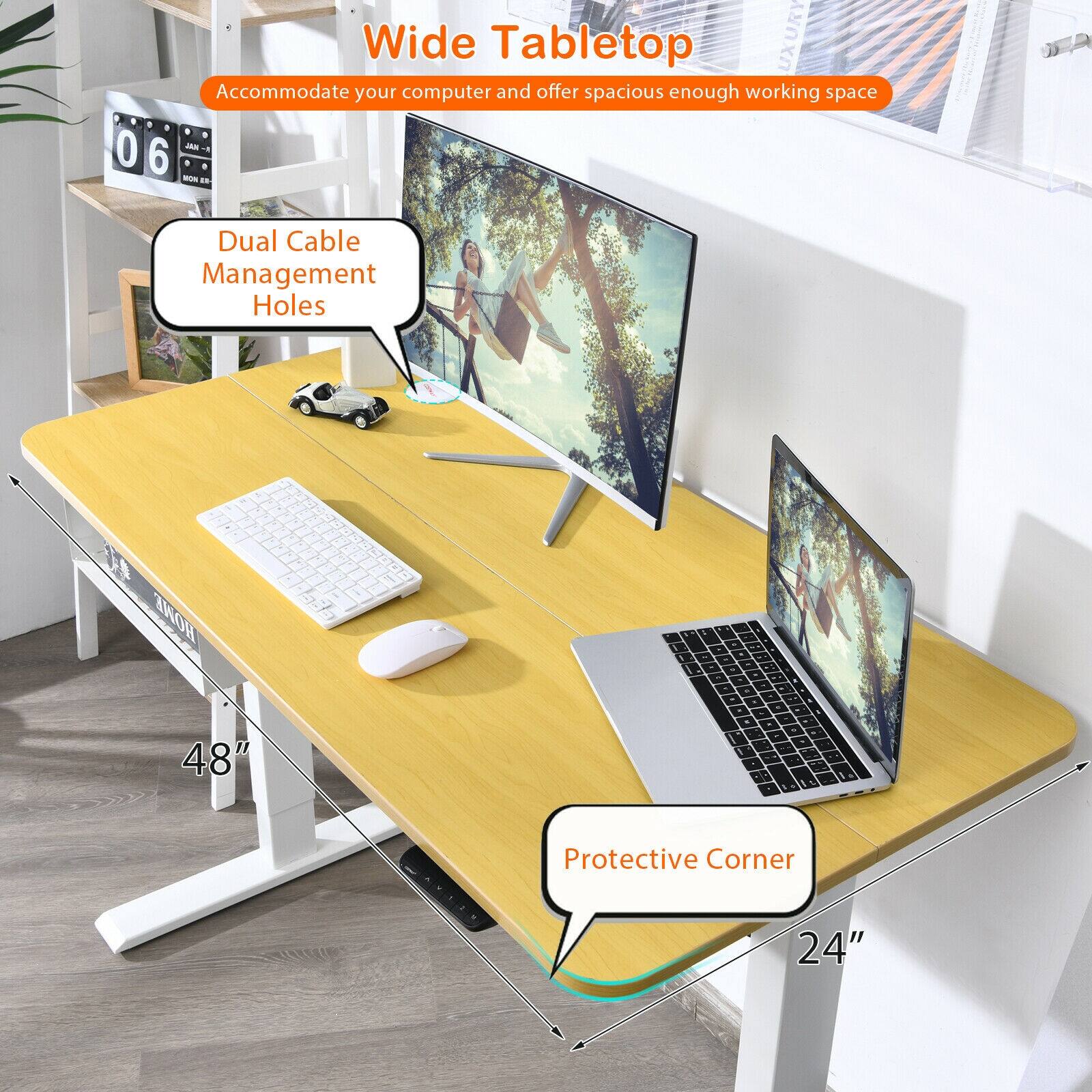 Wide Tabletop UXURY Accommodate your computer and offer spacious enough working space

Dual Cable Management Holes

Protective Corner