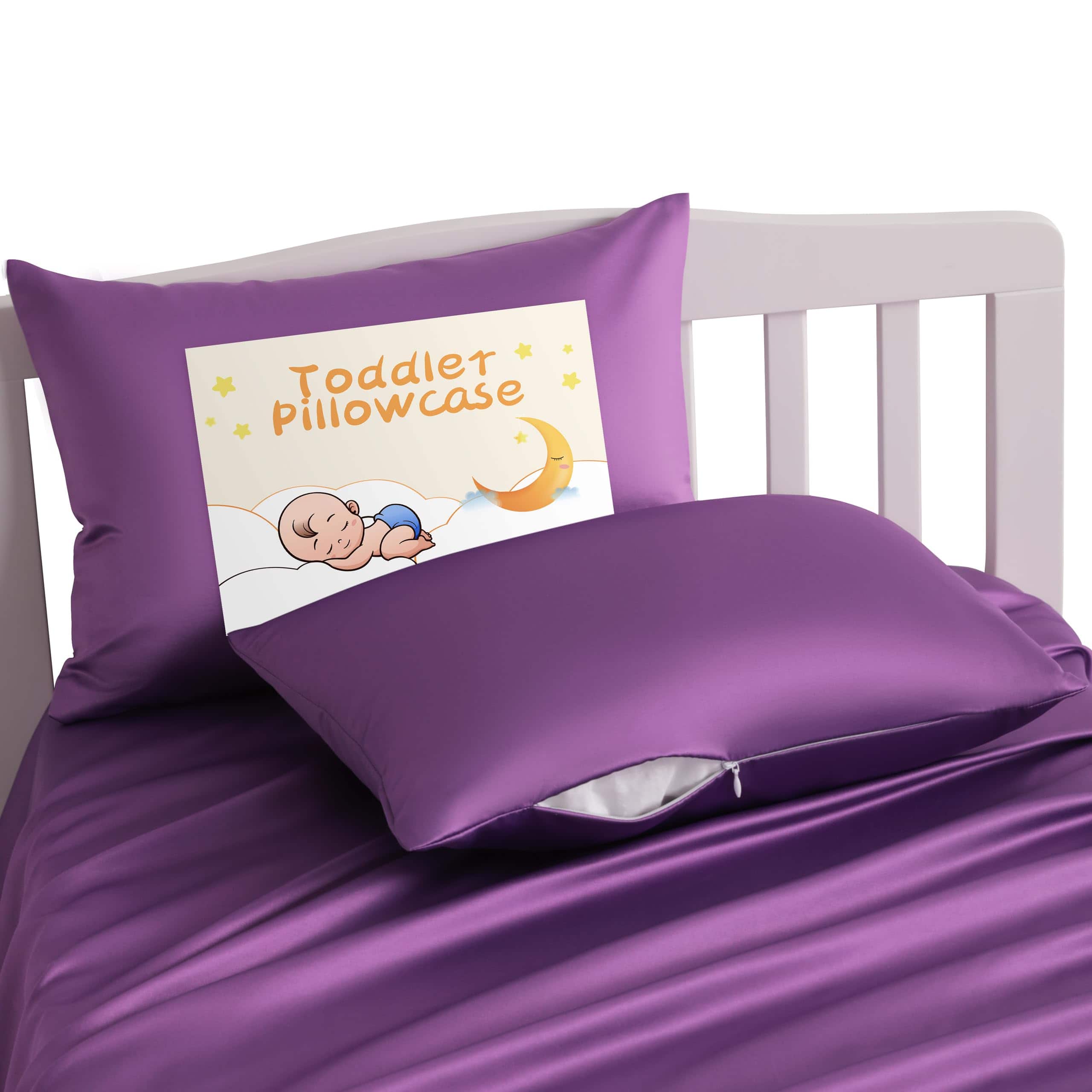 MAGICAL RUBS - Zippered Silk Satin Pillowcases - 2 Pack Zipper 13x18 Luxury And Silky Travel Pillow Covers Pink - Purple 13x18 Inch (Pack of 2)