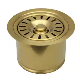 Akicon - Brass Garbage Disposal Flange Stopper Kitchen Sink One Size Rim for 3-1/2 in. Drain Hole - Brushed Gold