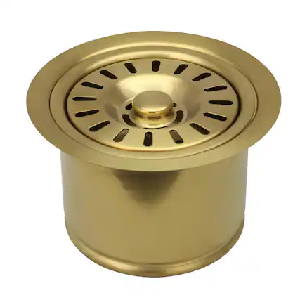 Front. Akicon - Akicon Brass Garbage Disposal Flange Stopper Kitchen Sink One Size Rim for 3-1/2 in. Drain Hole in Brushed Gold - Brushed Gold.