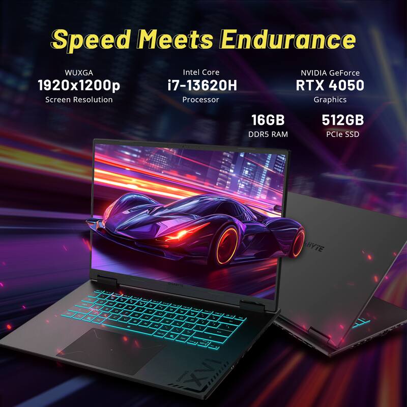Speed Meets Endurance

- WUXGA 1920x1200p Screen Resolution
- Intel Core i7-13620H Processor
- NVIDIA GeForce RTX 4050 Graphics
- 16GB DDR5 RAM
- 512GB PCIe SSD