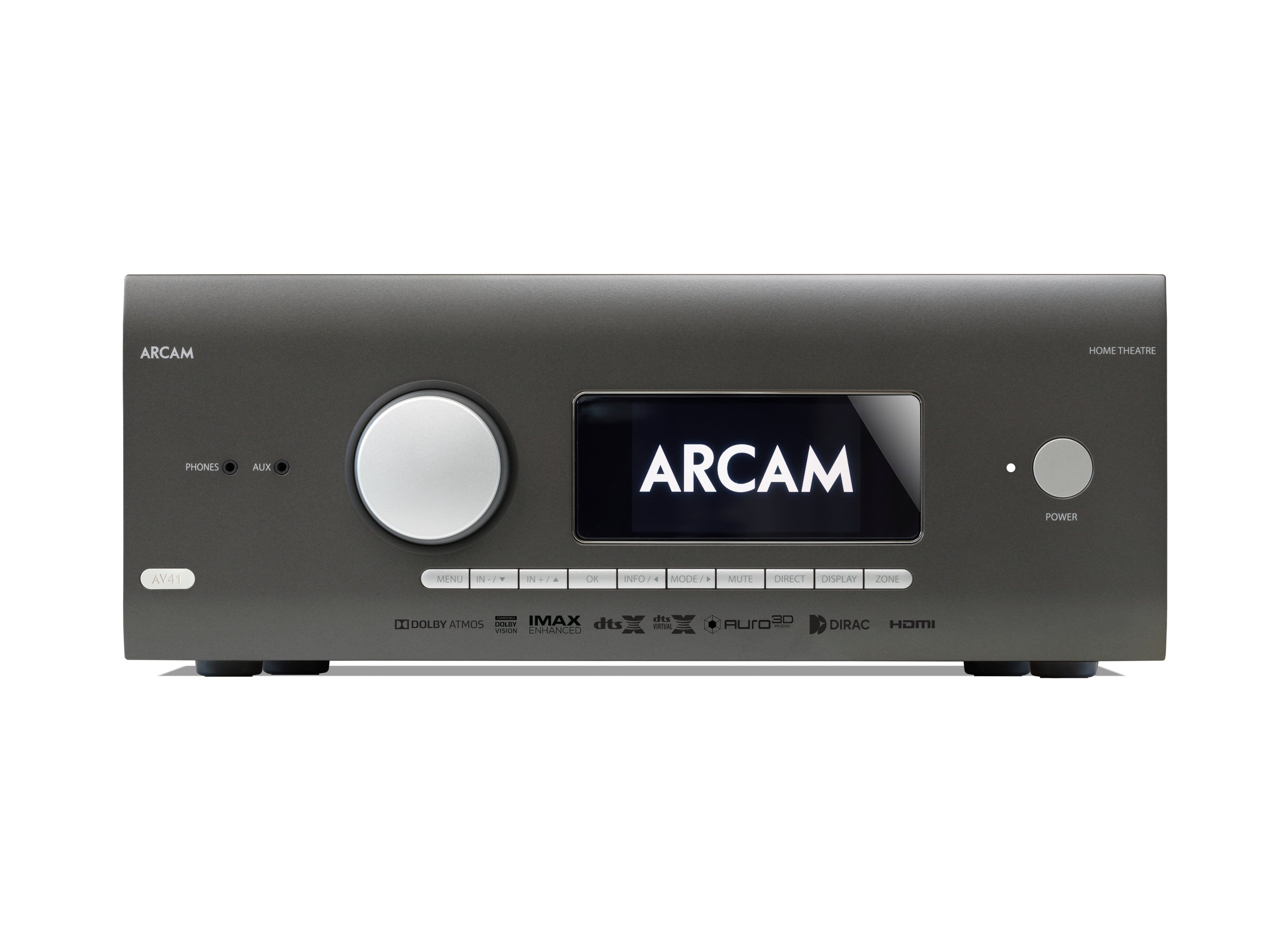 Front. Arcam - AV41 9.1.6-Ch. With Google Cast 8K Ultra HD HDR Compatible A/V Home Theater Preamplifier Processor - Gray.