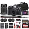 Bundle - Canon - EOS R100 Mirrorless Camera w 18-45mm and 55-210mm Lenses Kit + Bag + More