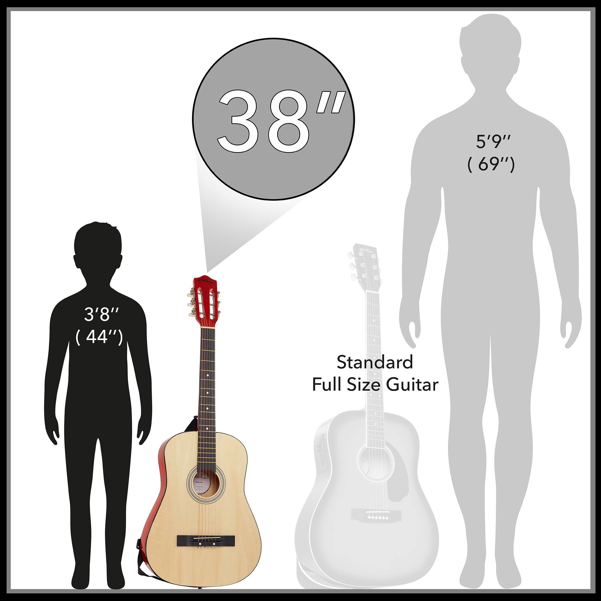 38"  
3'8" (44")  
Standard Full Size Guitar  
5'9" (69")
