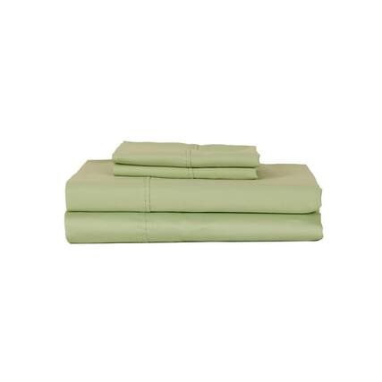 Front. Castle Hill London - Castle Hill London 410 Thread Count Cotton Sateen Sheet Set Deep Pocket - King, Misty Jade - Misty jade.