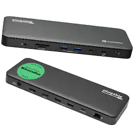 Plugable - Thunderbolt 4 Dock 100W Charging, Laptop Docking Station Dual Monitor Single 8K or Dual 4K HDMI for Windows and Mac - Black