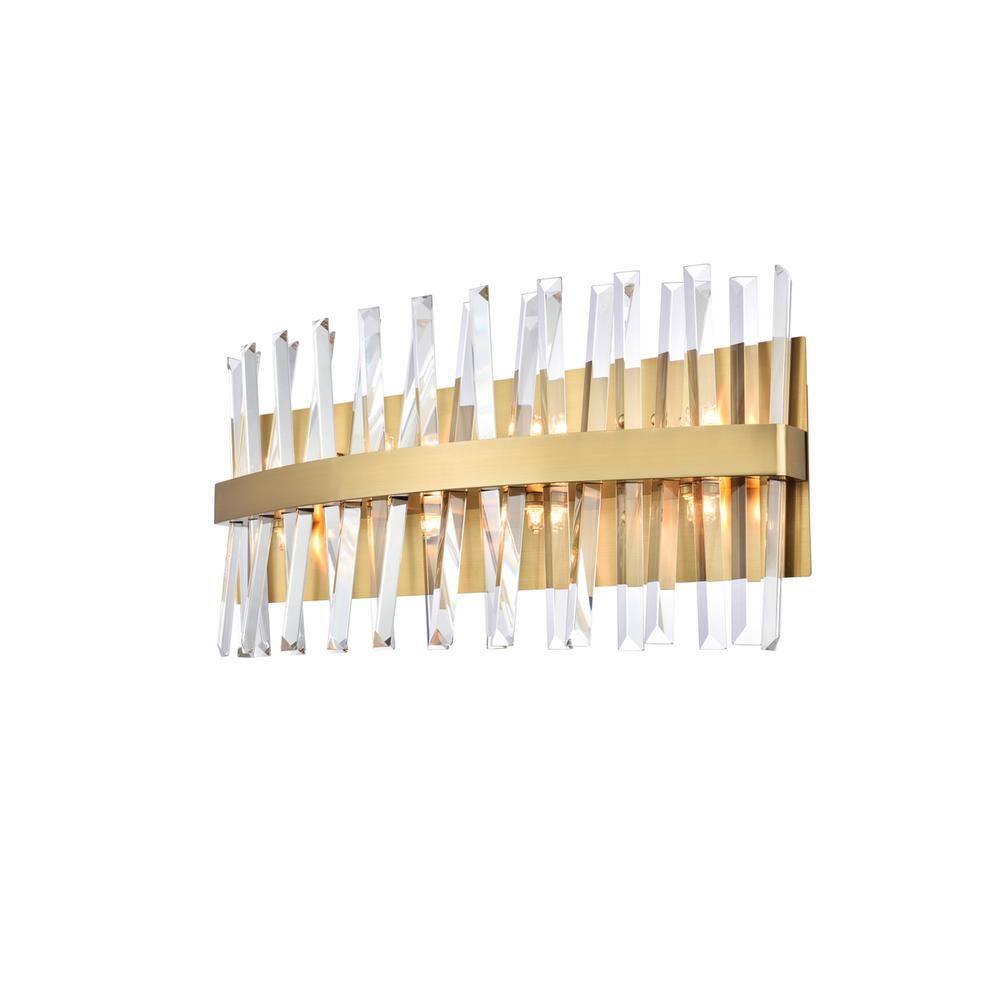 Alt View 2. Elegant Lighting - Serephina 24 inch crystal bath sconce in satin gold - Satin Gold.