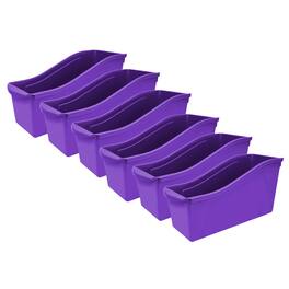 Storex - Large Book Bin, Purple, Pack of 6