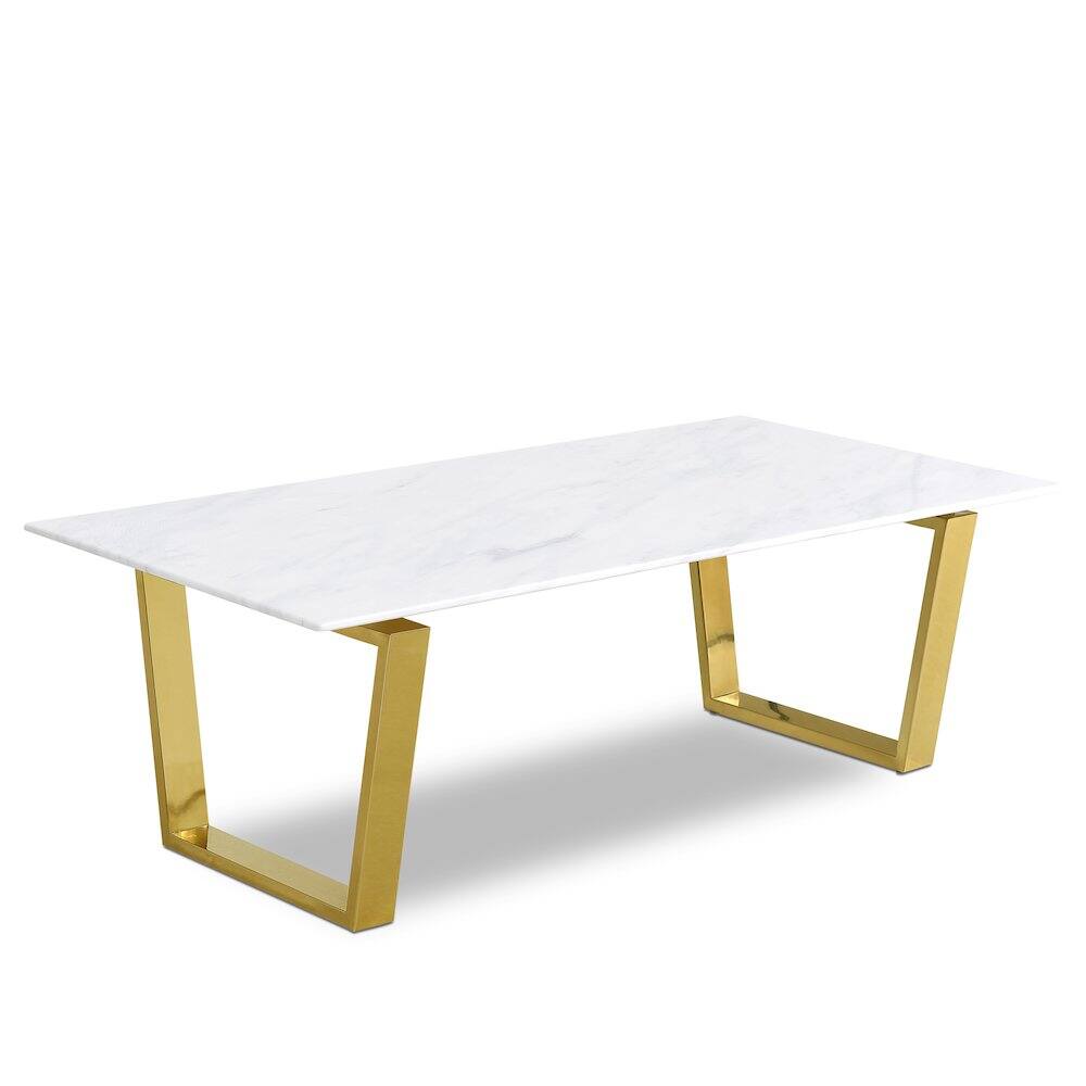 Front. Meridian Furniture - Cameron Gold Coffee Table - Gold.
