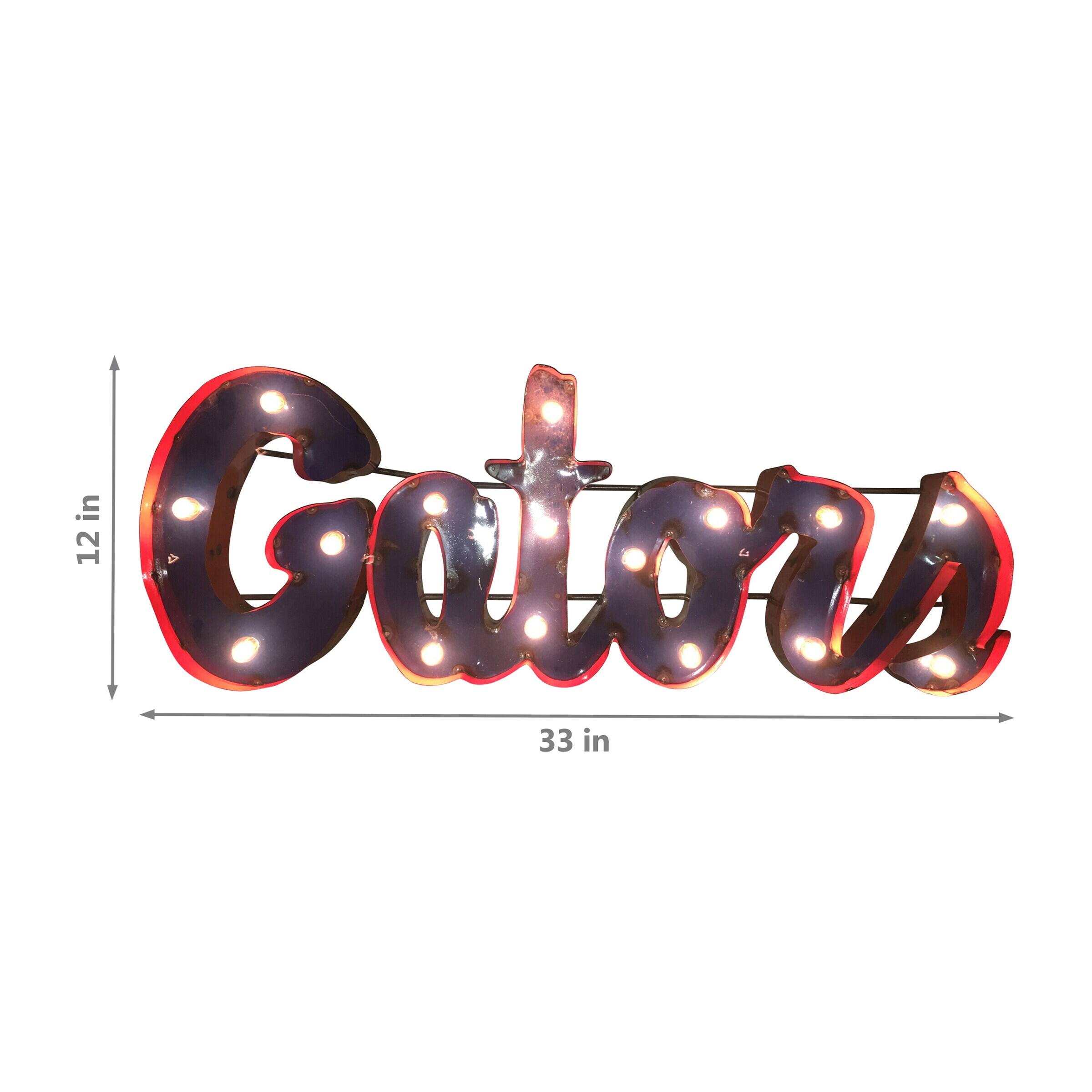 Alt View 1. Imperial - Florida Gators Logo Lighted Recycled Metal Sign - Multicolor.