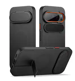SURITCH - Phone Case for Google Pixel 10/10 Pro, Compatible with MagSafe, Protective Cover with Camera Cover& Adjustable Kickstand - Aurora Black