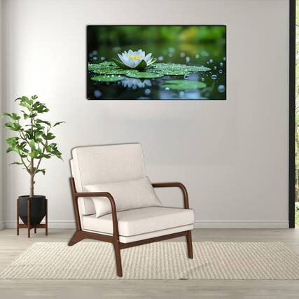 Front. Hivvago - Contemporary Upholstered Armchair with Wooden Armrests and Back Cushion - Beige.