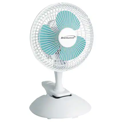 Front. Kool Zone - Brentwood Kool Zone 6 Inch Mini Clip On Table Fan.