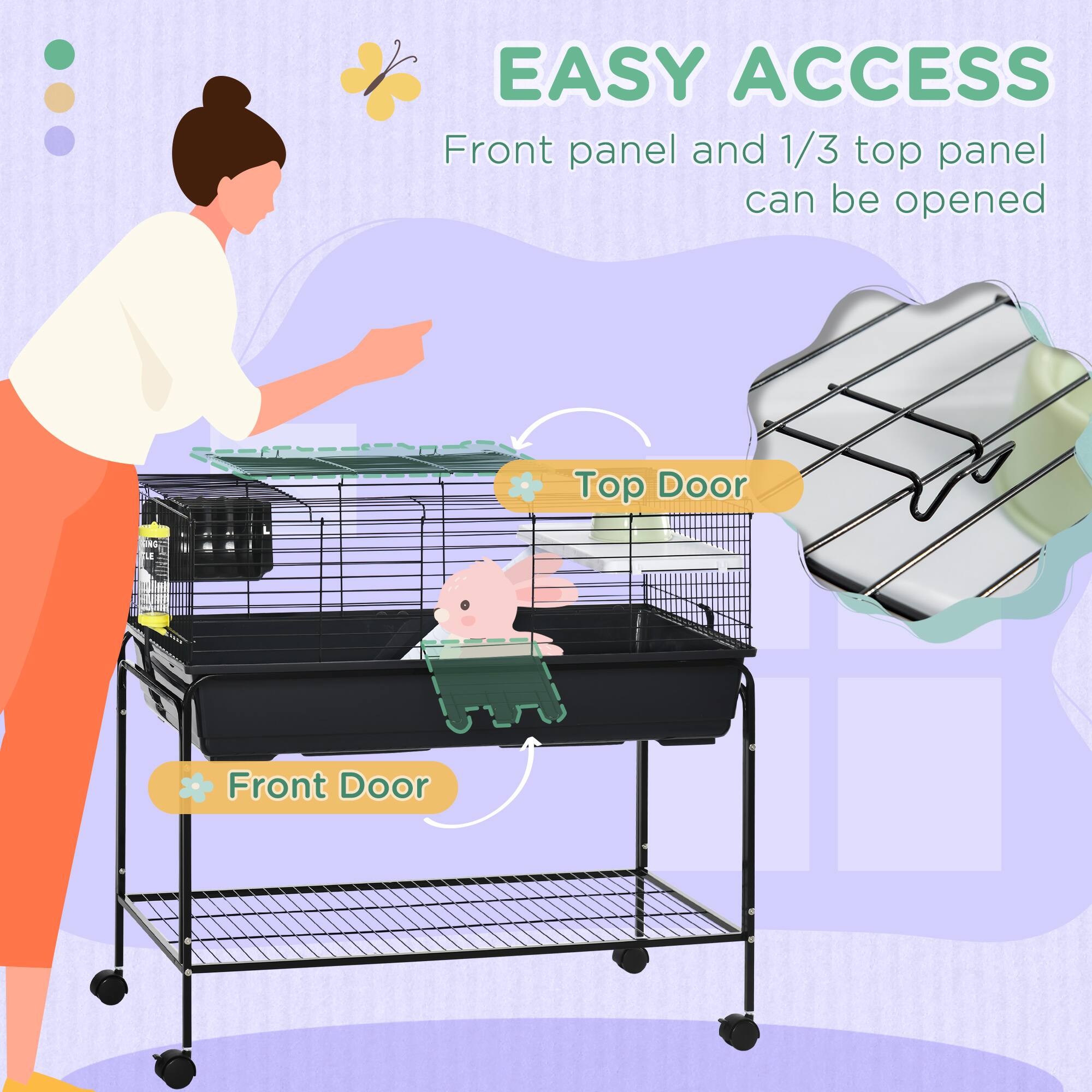 EASY ACCESS  
Front panel and 1/3 top panel can be opened  

Top Door  
Front Door