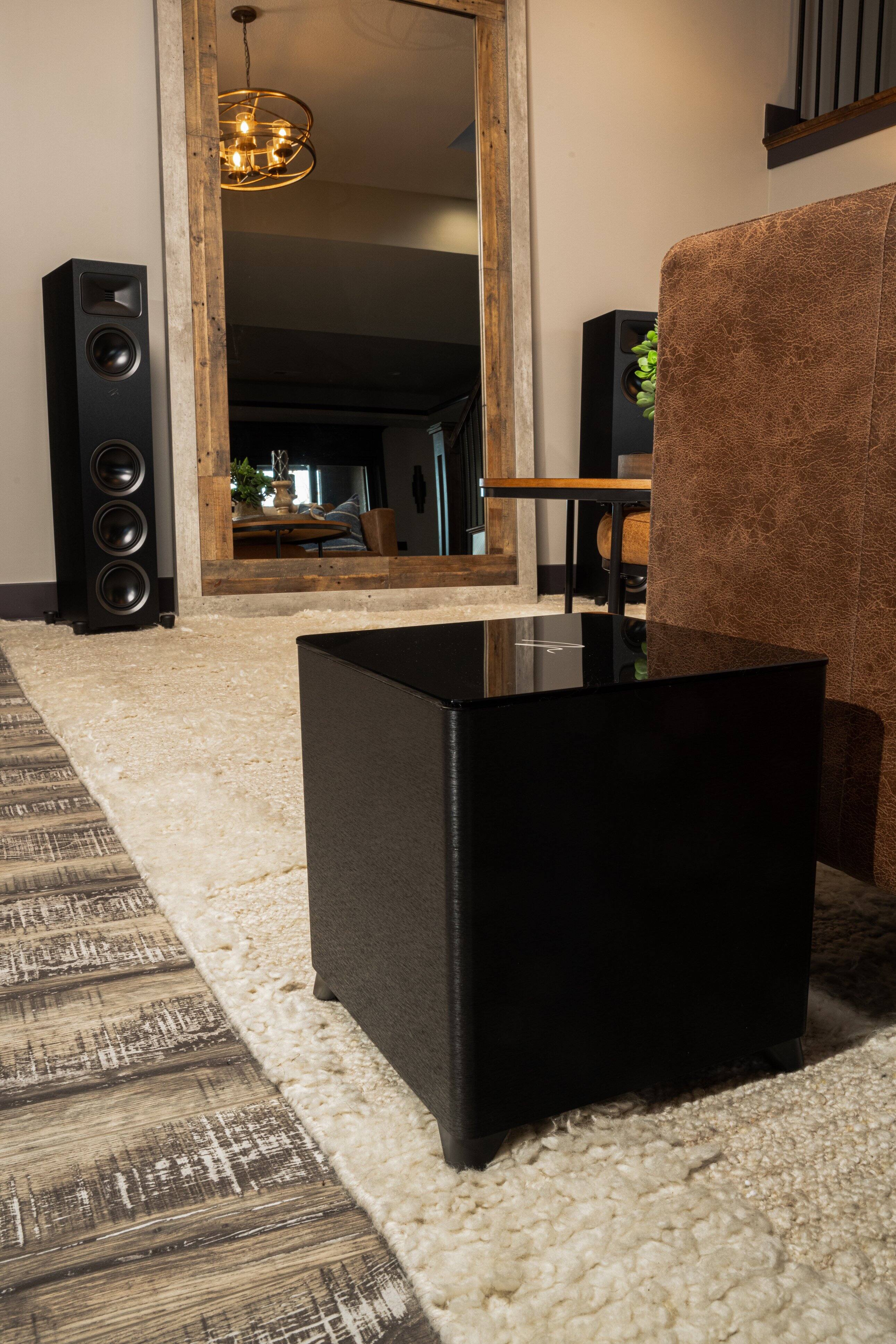Alt View 20. MartinLogan - Dynamo Foundation 10, 10” Sealed, Powered Subwoofer, with Magnitude MT-400 Amplifier, DSP-Optimized, and Wireless Ready - Brushed Black.