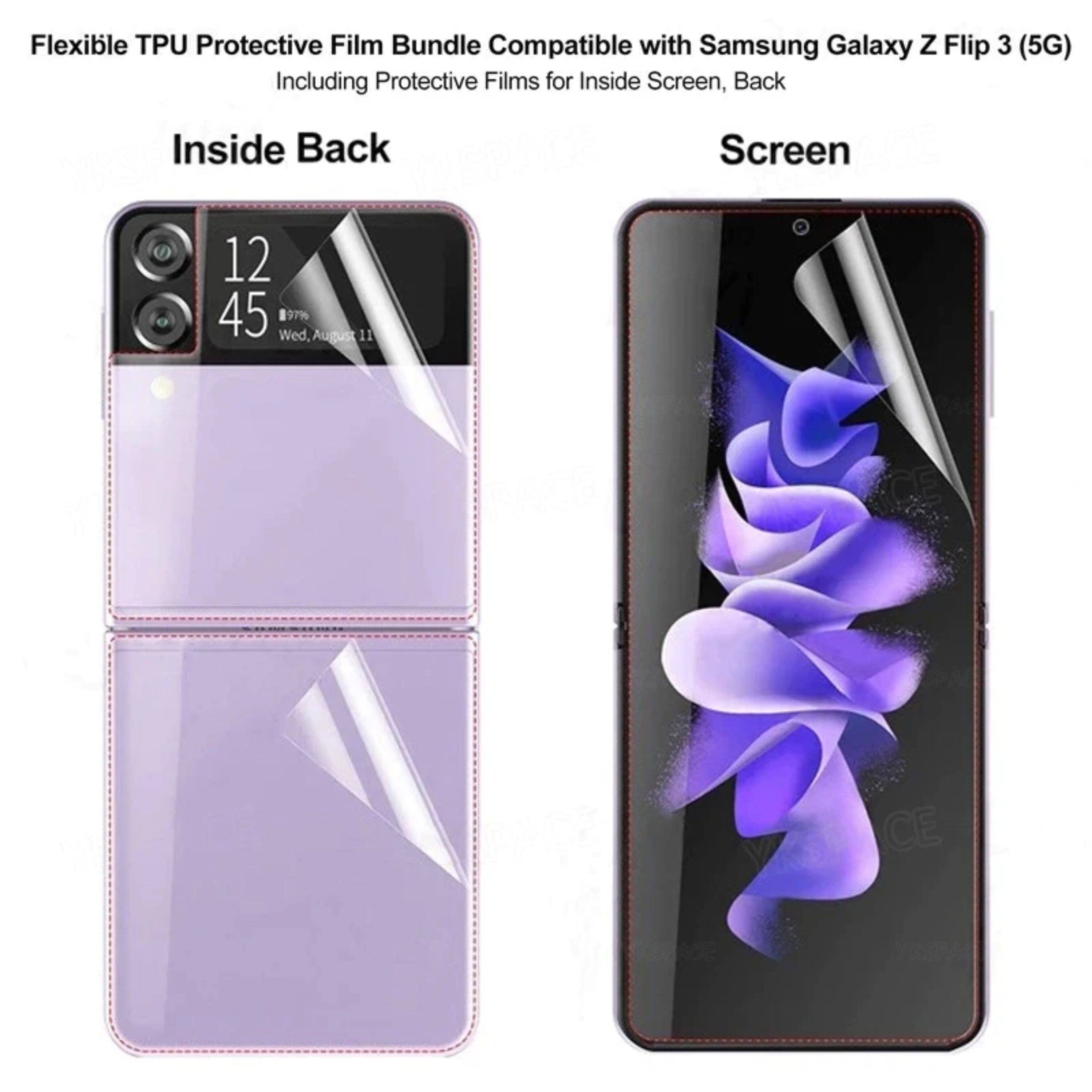 Flexible TPU Protective Film Bundle Compatible with Samsung Galaxy Z Flip 3 (5G)  
Including Protective Films for Inside Screen, Back  

Inside Back  
Screen  

12 45  
37%  
Wed, August 11
